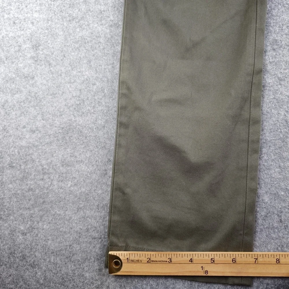 Banana Republic Aiden Pants Mens 32x32 Slim Fit Green Flat Front 100% Cotton